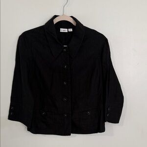 Cato Black Button-Up Women's Blazer Jacket